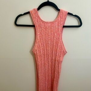 Anthropologie Coral Ribbed Knit Top